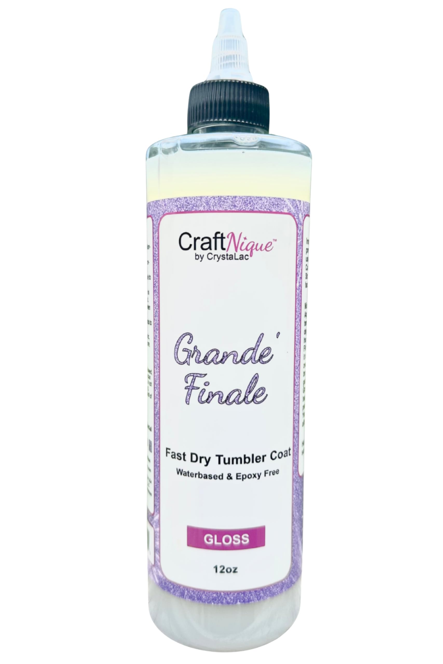CrystaLac Grande Finale Tumbler Coat application demonstrates smooth, even coverage for durable finishes.