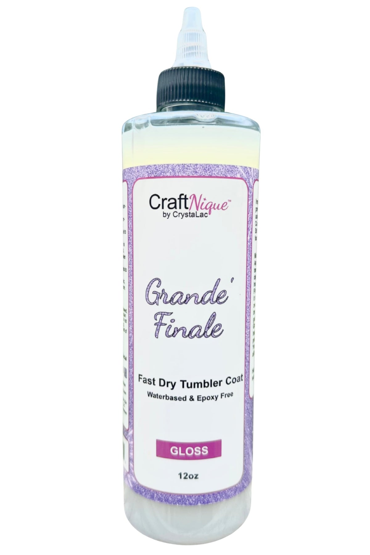 CrystaLac Grande Finale Tumbler Coat application demonstrates smooth, even coverage for durable finishes.
