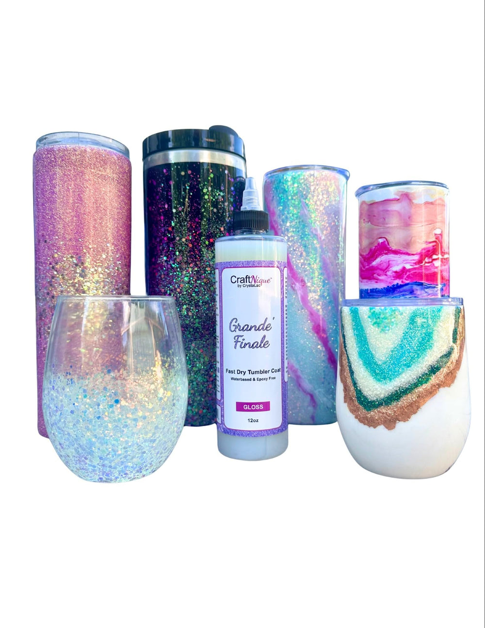CrystaLac Grande Finale Tumbler Coat indoor-safe formula for home use.