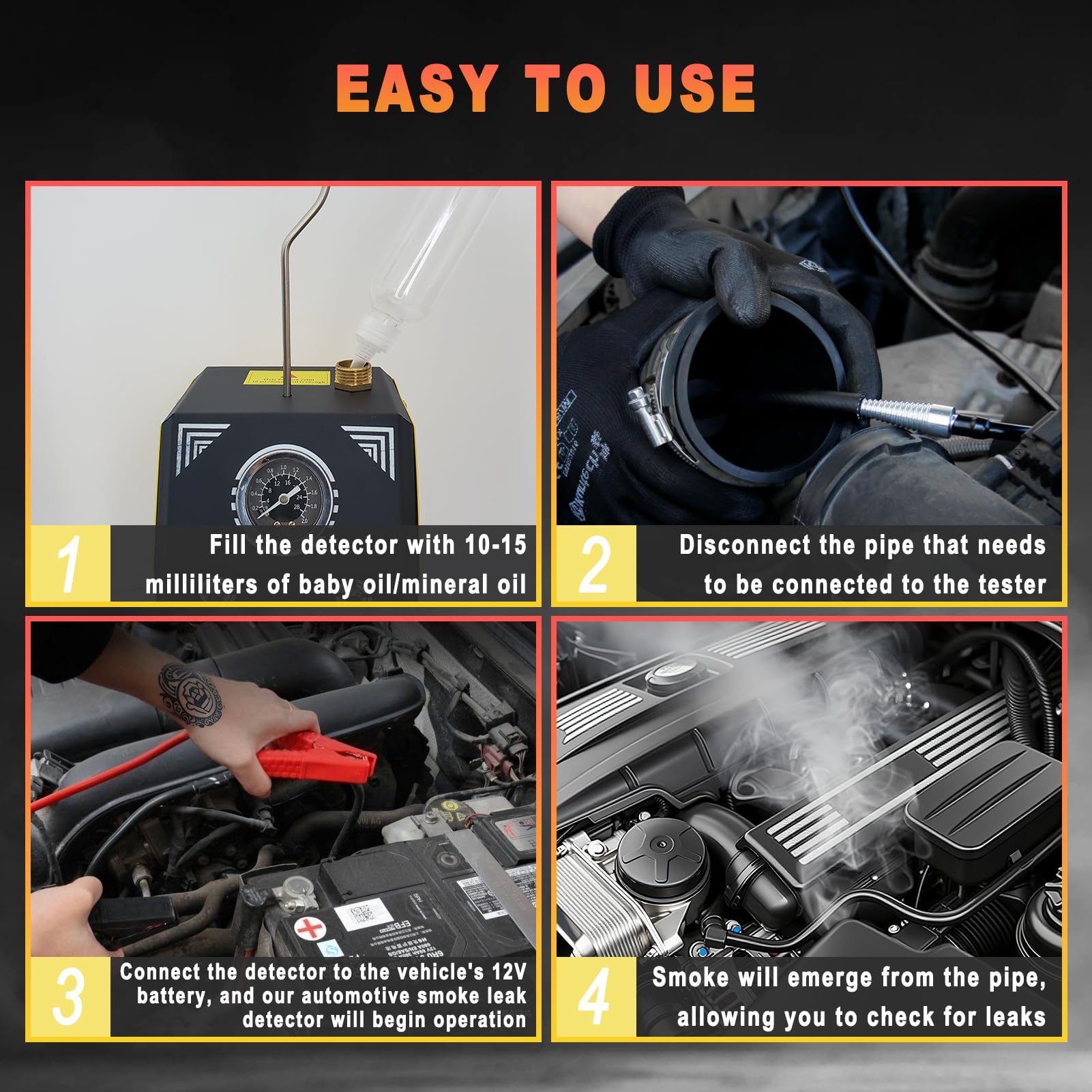 Csttler EVAP smoke machine delivery hose enables easy leak localization.