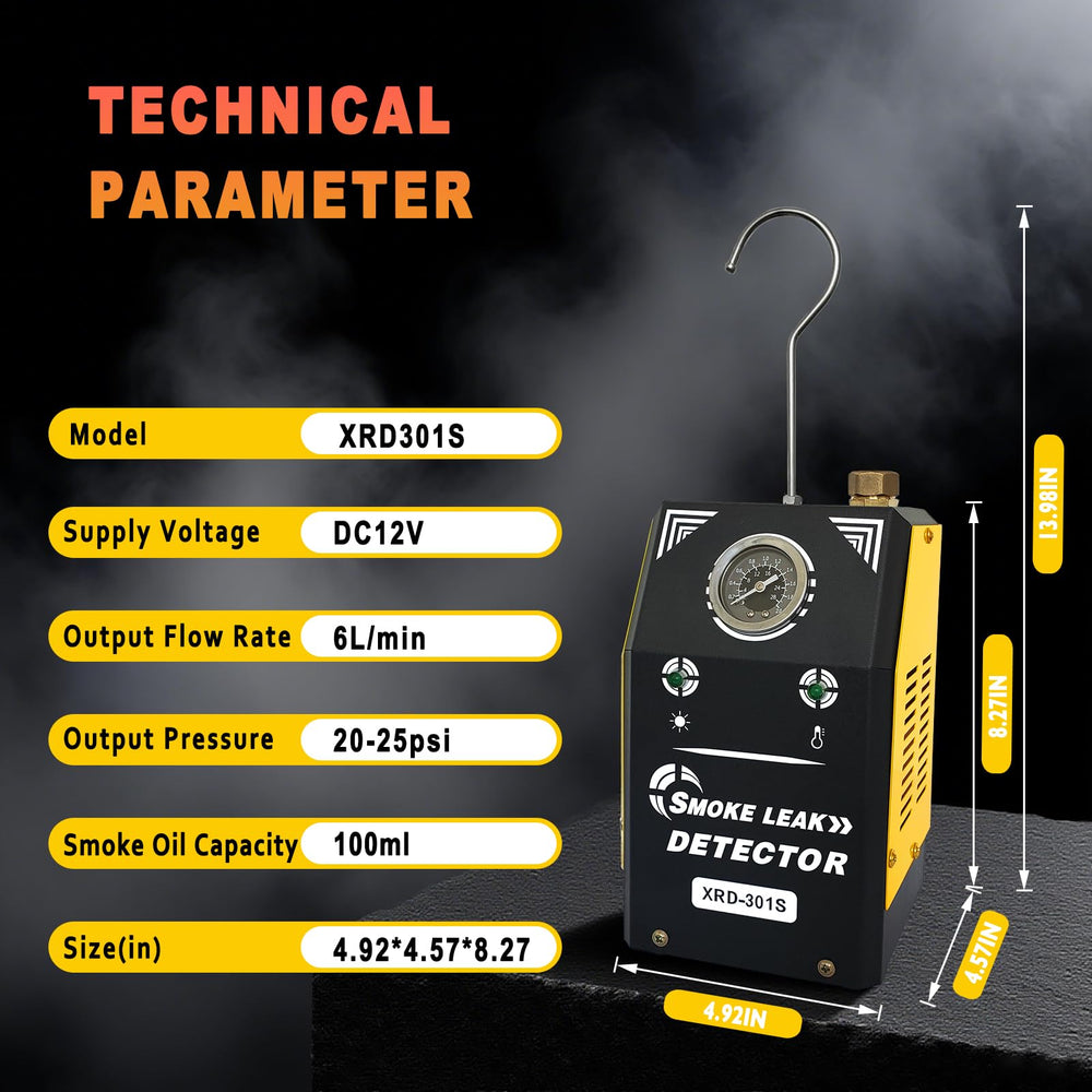 Csttler EVAP smoke machine in-use under the hood for proactive checks.