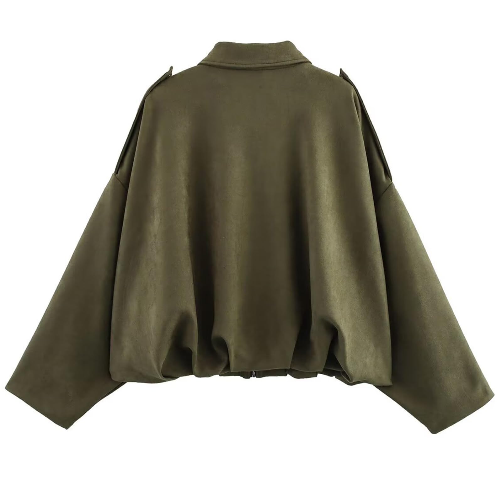 Csvinkiko women's bomber army green inner lining adds warmth and comfort.