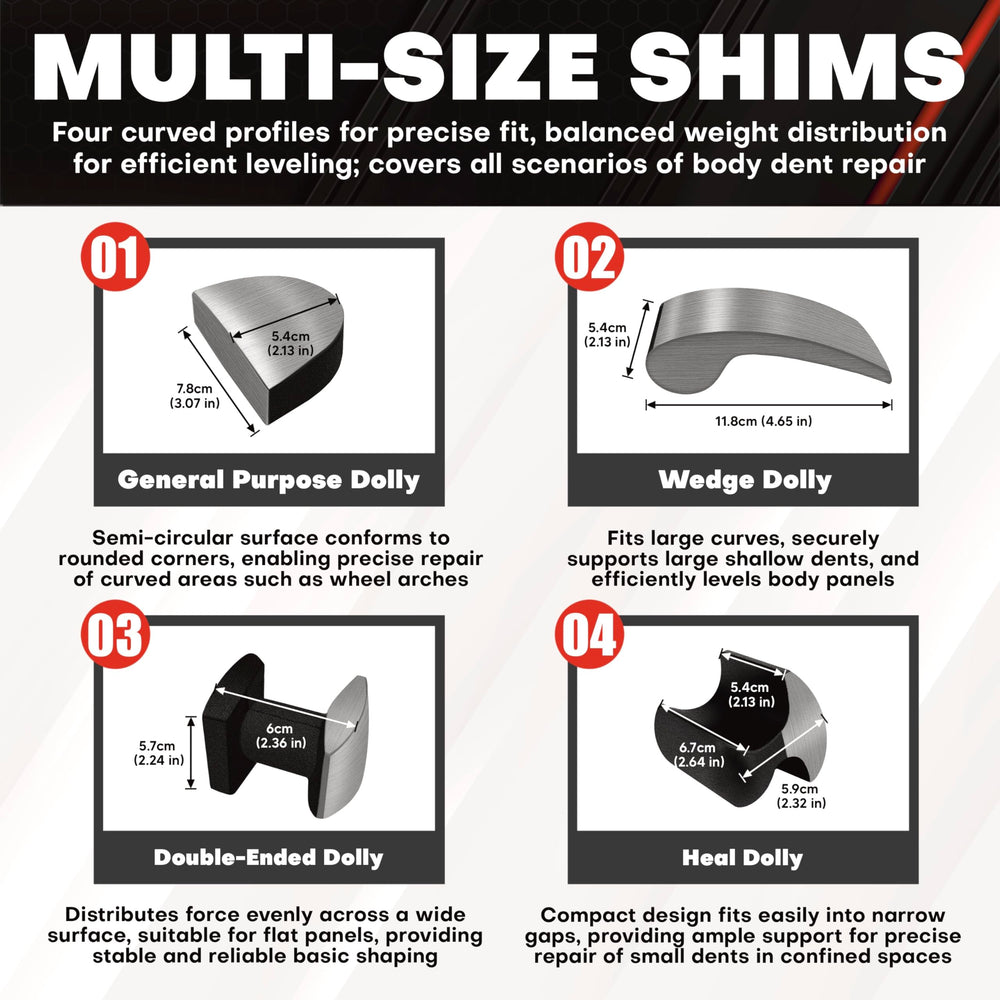 C&T reverse curve hammer for contour-matching dent repairs