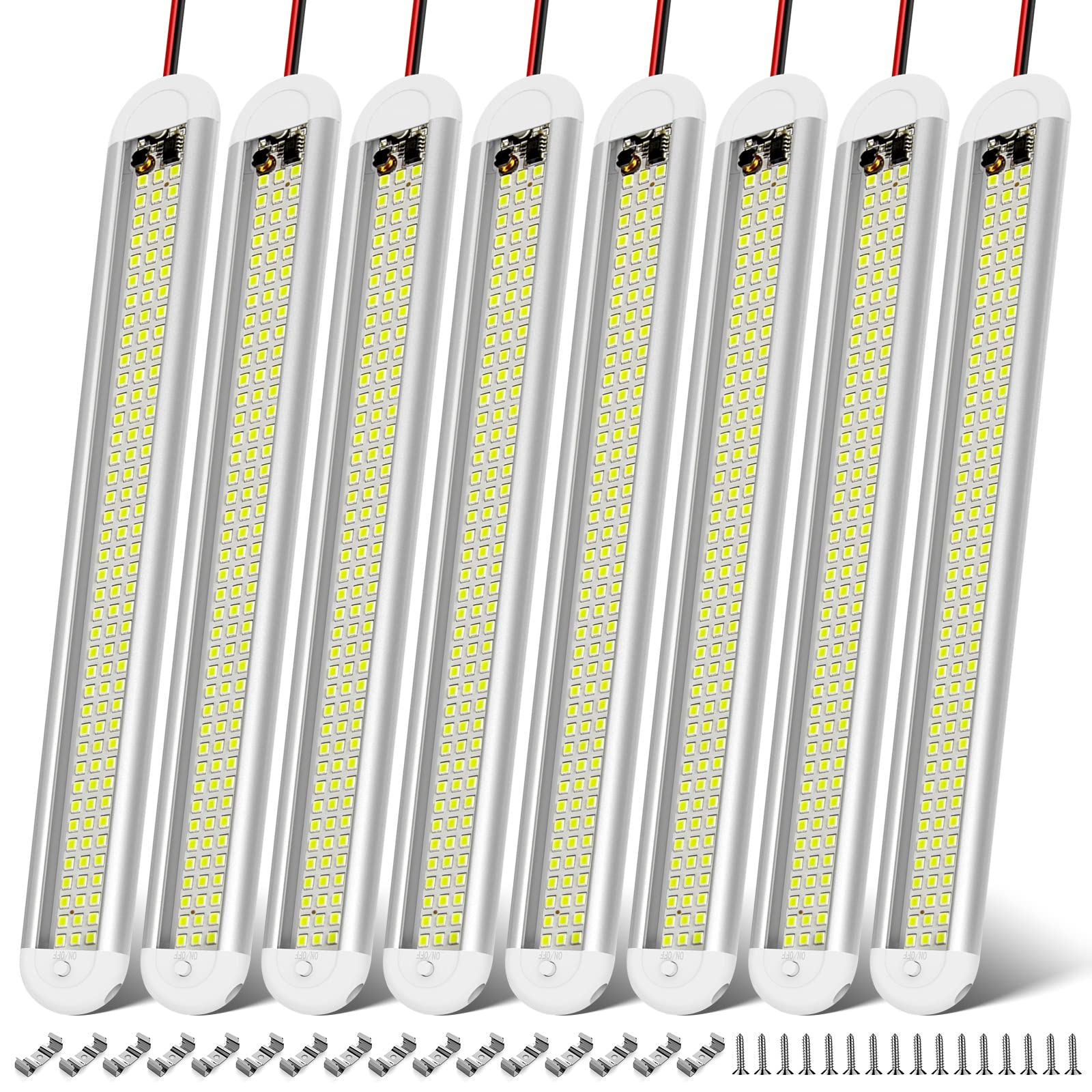 CT CAPETRONIX 12V interior light bar eight-pack for bright trailer interior illumination.