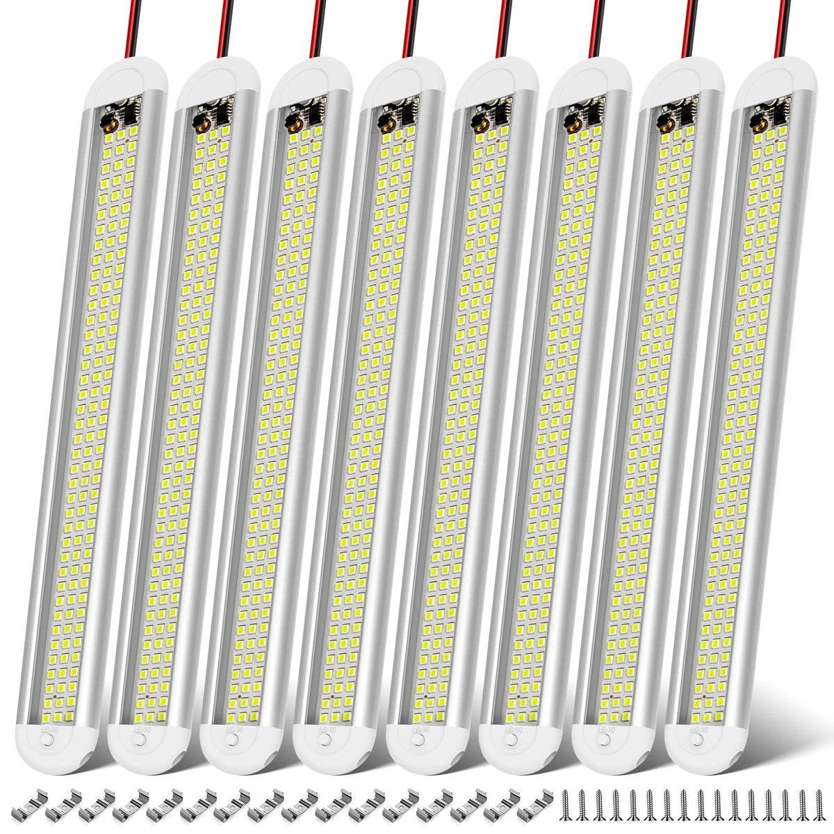 CT CAPETRONIX 12V interior light bar eight-pack for bright trailer interior illumination.
