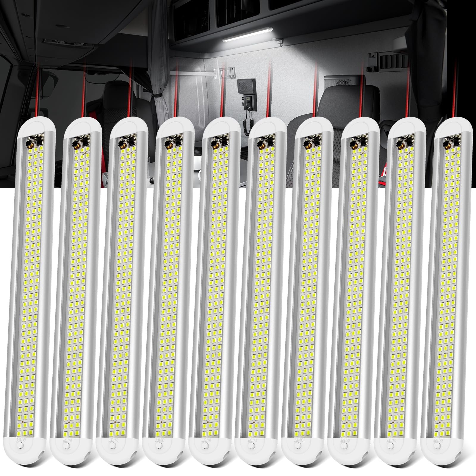 CT CAPETRONIX interior light bar with 3-row LEDs for bright trailer lighting