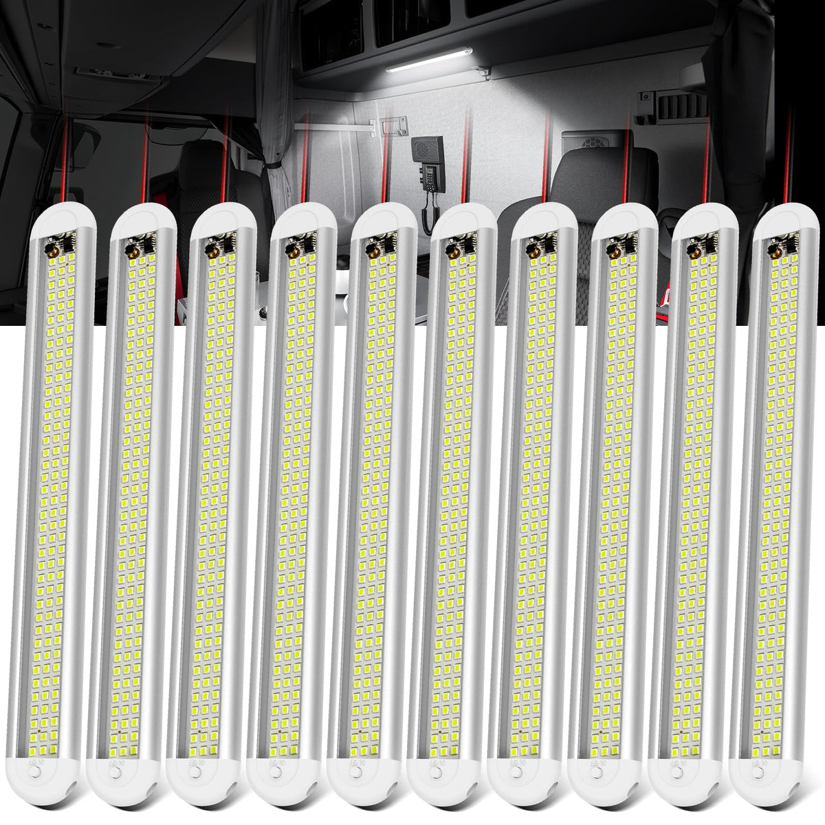 CT CAPETRONIX interior light bar with 3-row LEDs for bright trailer lighting