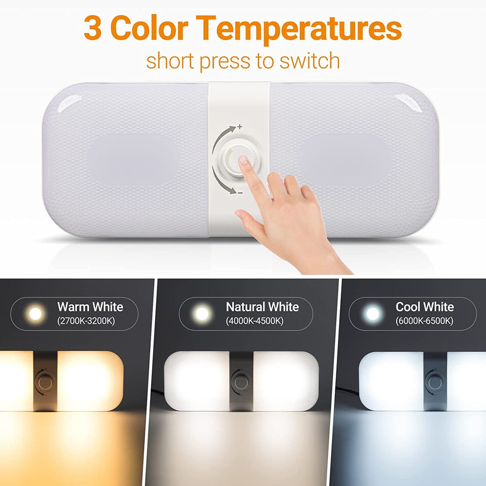 CT CAPETRONIX RV lights 3-color temp switch enables cozy to bright mood lighting.