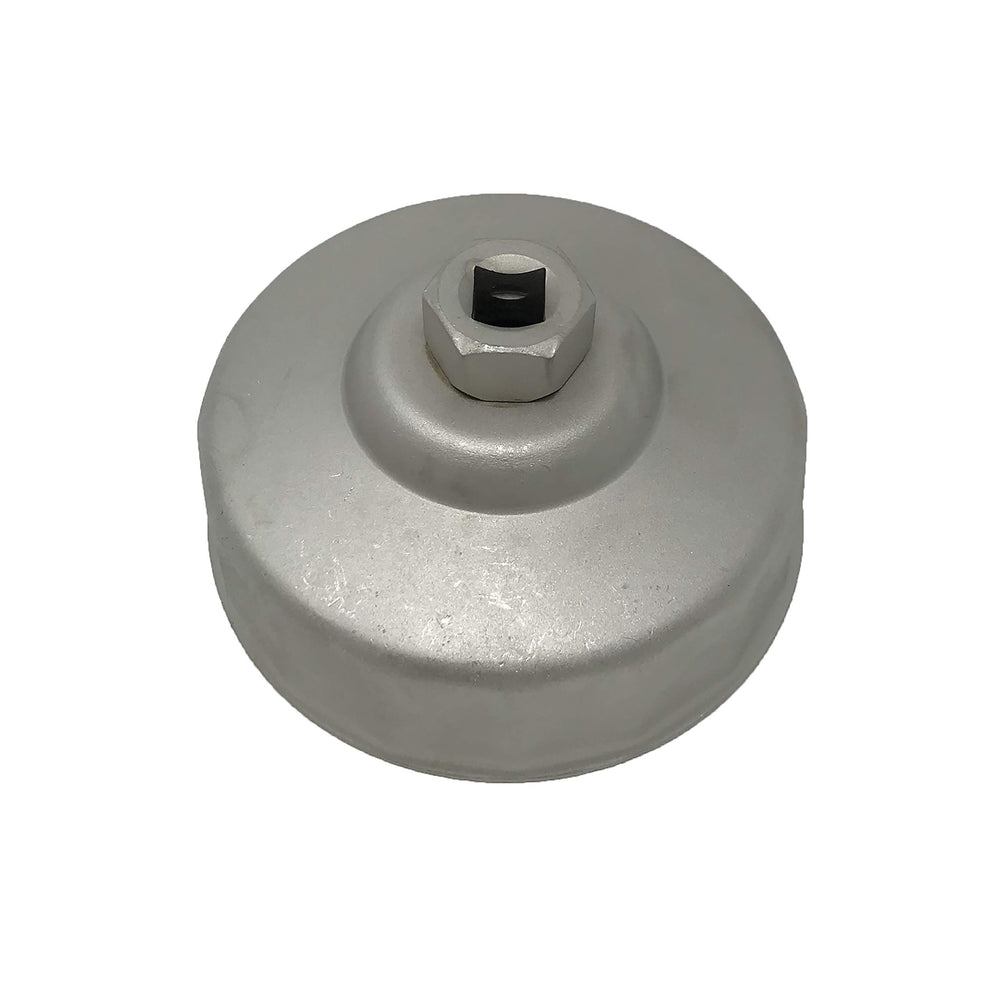 CTA Tools 2488 oil filter wrench in use on Volvo 4-cylinder for secure cap installation.