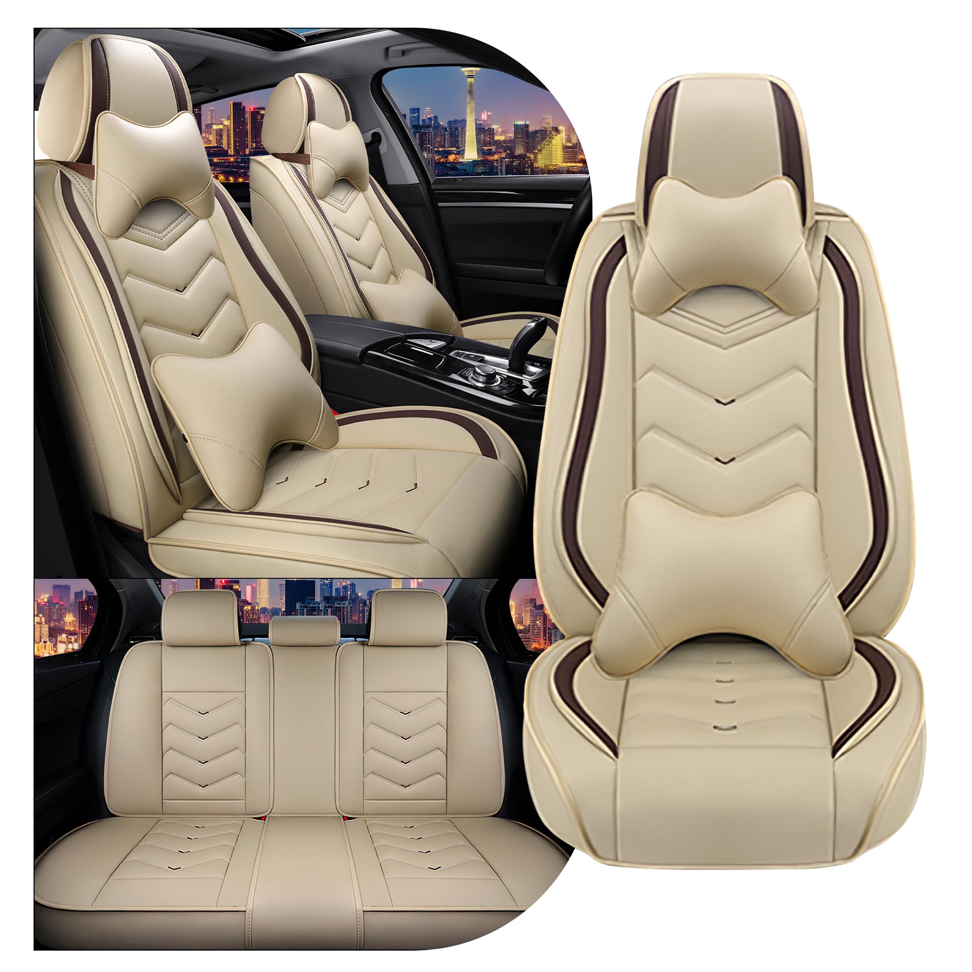 CTDS Honda Civic front seat cover beige for durable daily protection.