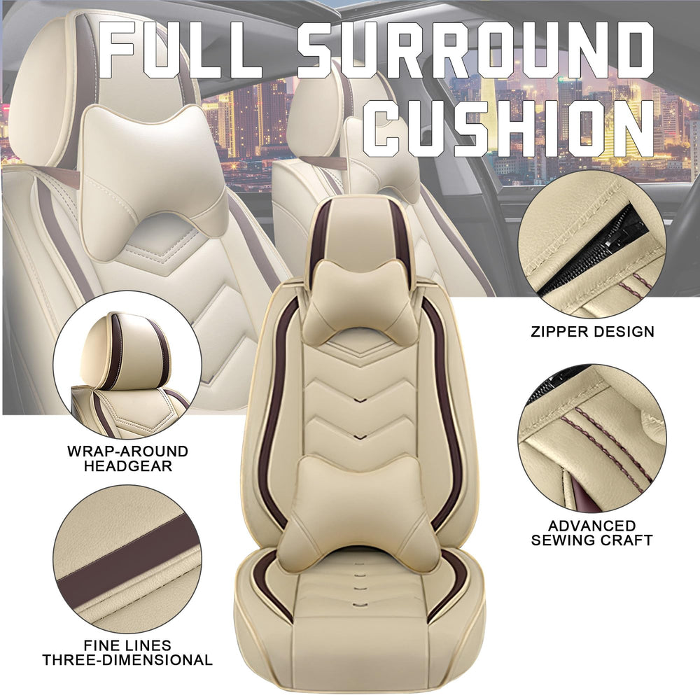 CTDS Honda Civic luxury front seat cover beige with premium Nappa feel.