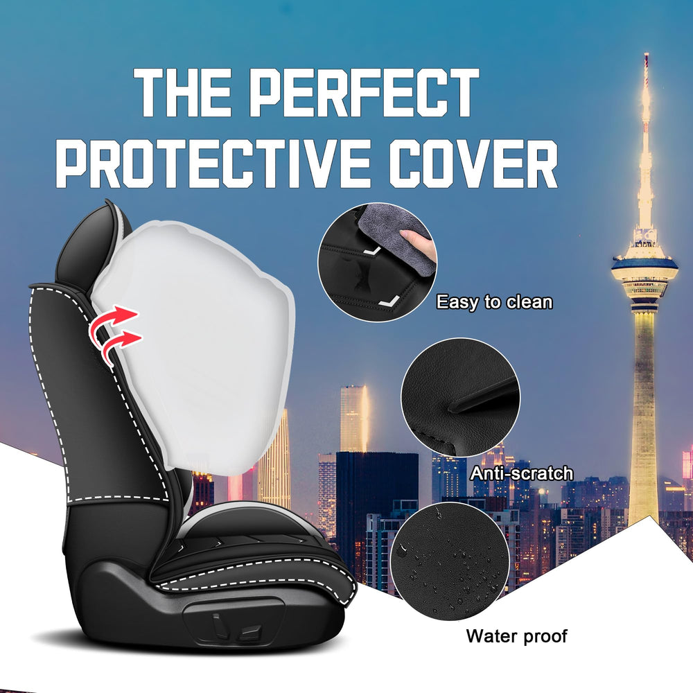 CTDS Civic premium Nappa leather texture seat cover offers durable luxury and easy cleaning