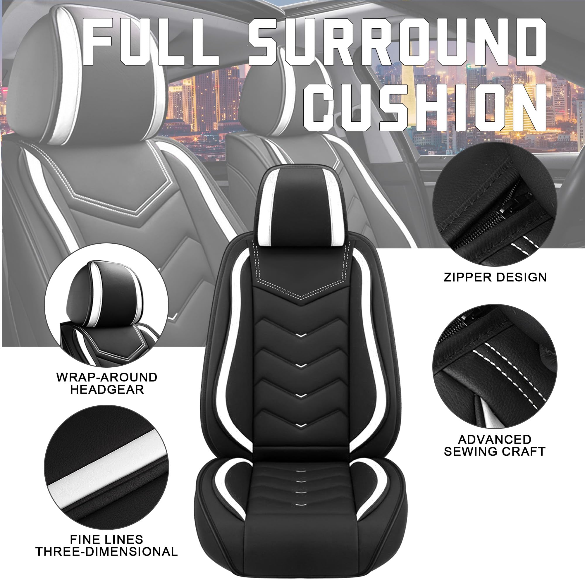 CTDS Civic rear seat cover in classic black white shields upholstery from spills