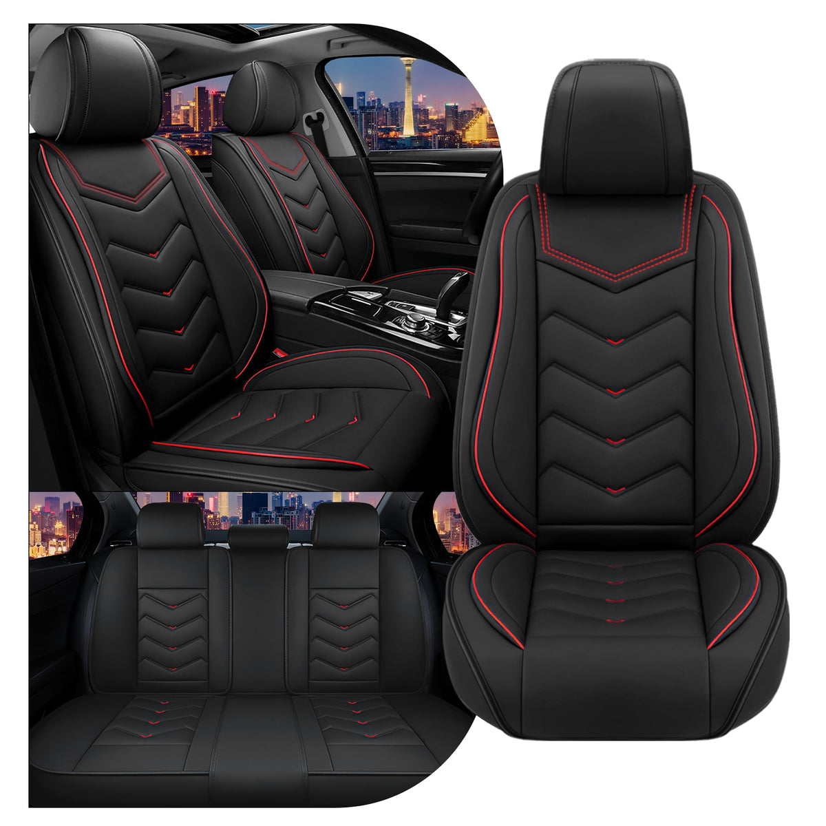CTDS Civic seat cover front view showing premium Nappa leather protection
