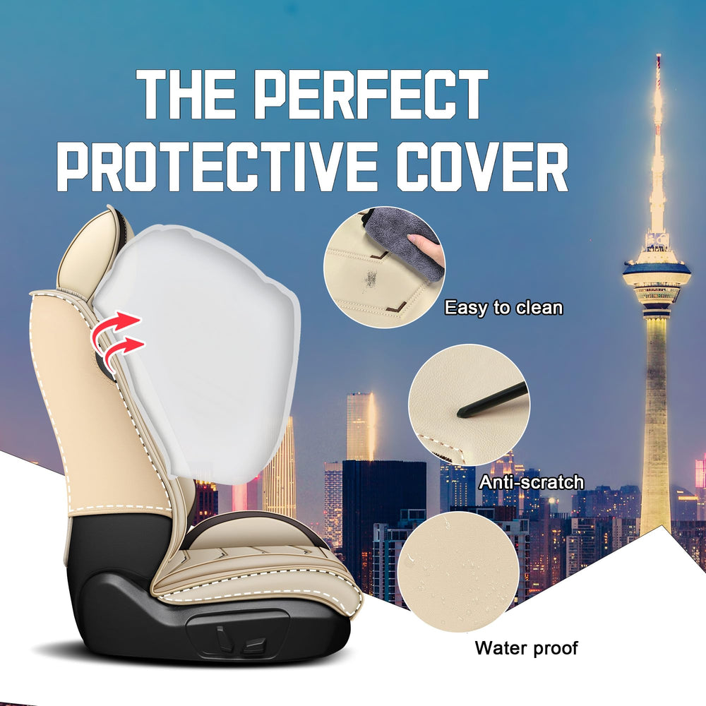 CTDS Civic rear-left seat cover highlighting durable wear resistance for pets and kids.