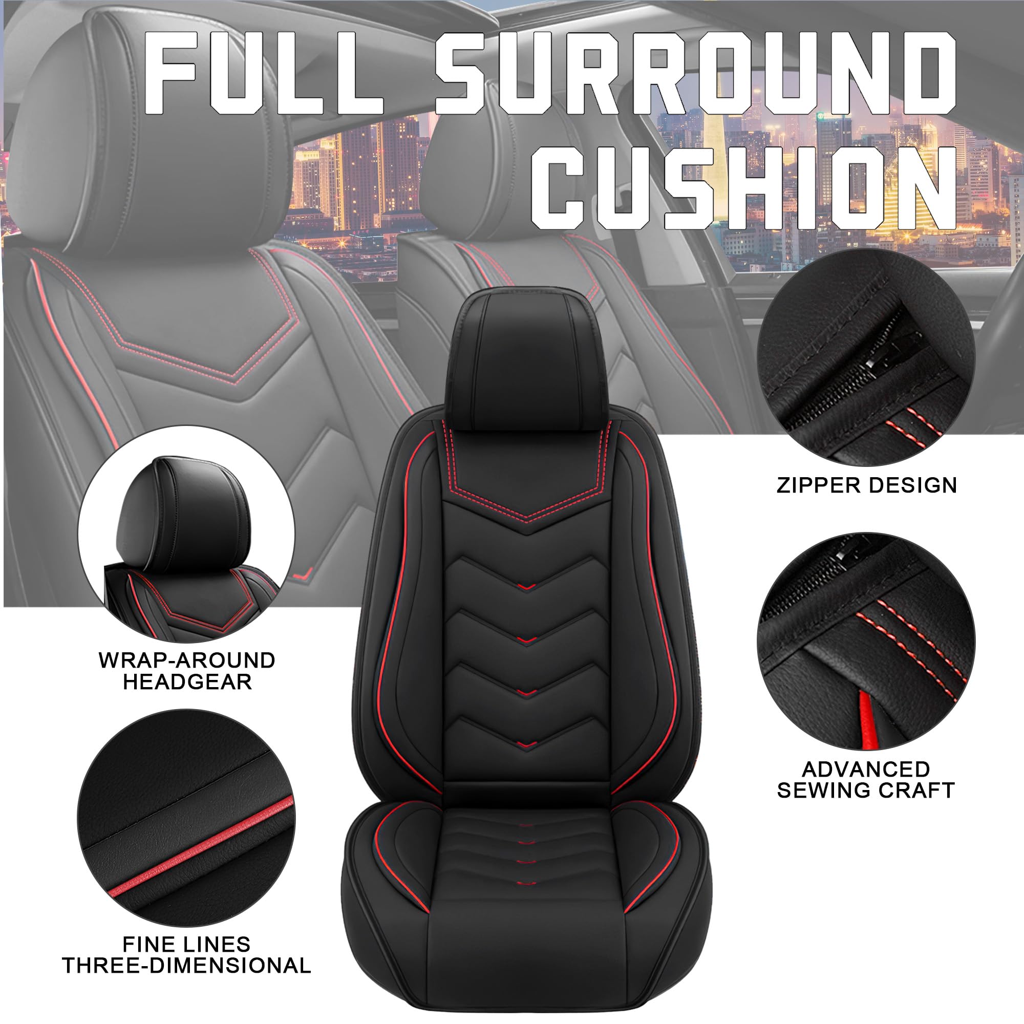 CTDS Honda Civic seat cover front-right with airbag-safe cutouts for safe fit