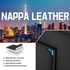 CTDS Honda Civic rear luxury seat cover in black blue elevates interior style