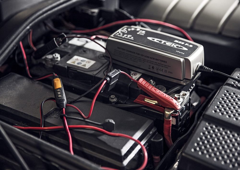 CTEK 56-384 clamps show compact, lightweight design for on-the-go charging.