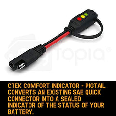 CTEK Comfort Indicator Pigtail with end cap protects connections during storage