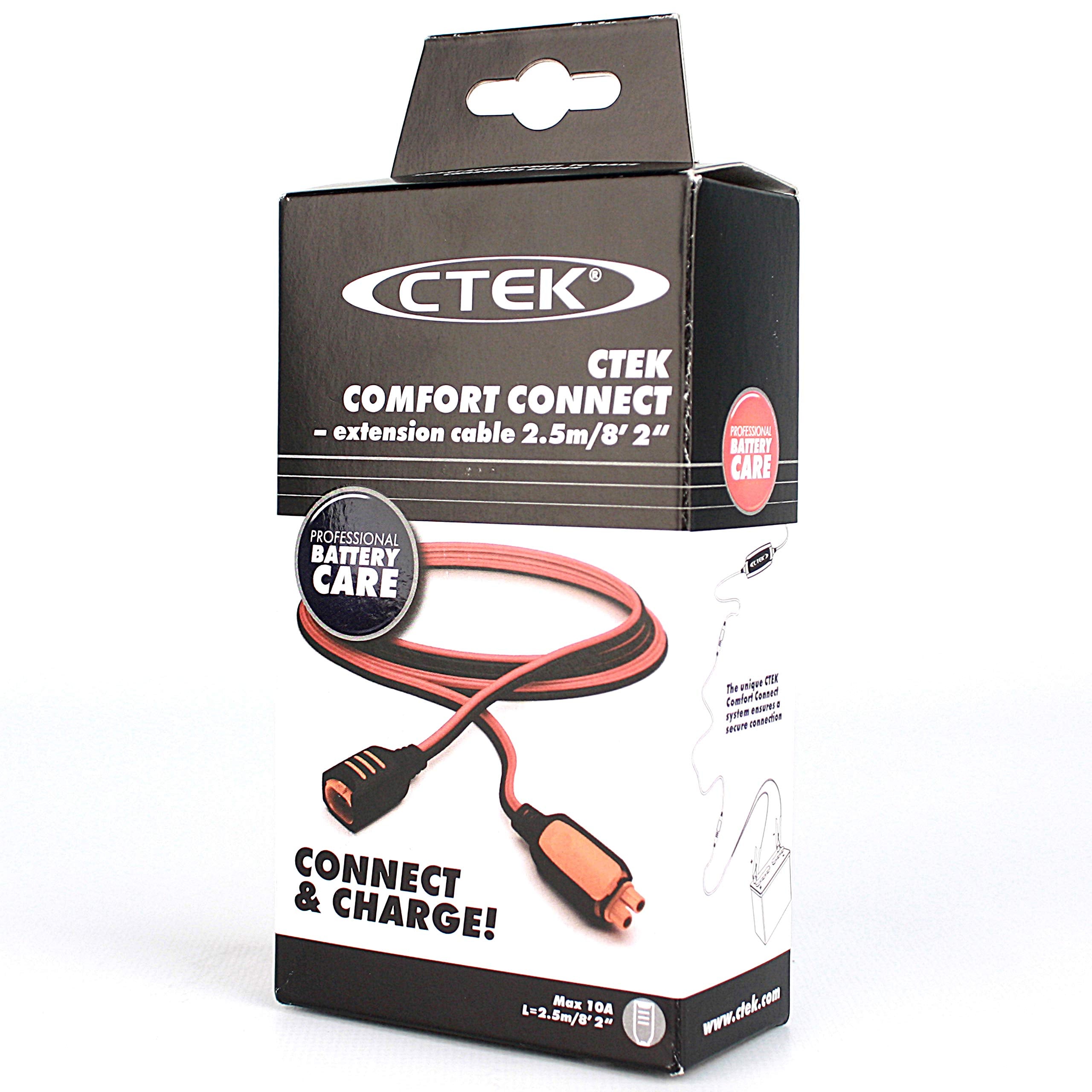 CTEK universal-fit extension supports multiple chargers for flexible setup.
