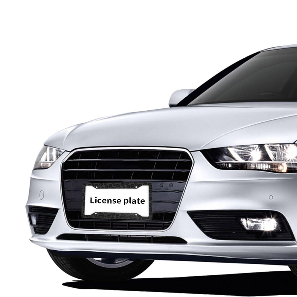 CTVSLFU black leopard finish license plate frame adds style