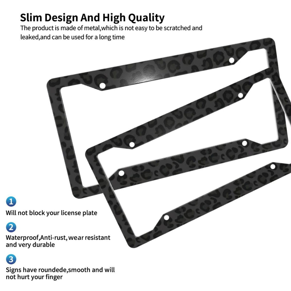 CTVSLFU license plate frame rear view in black leopard finish