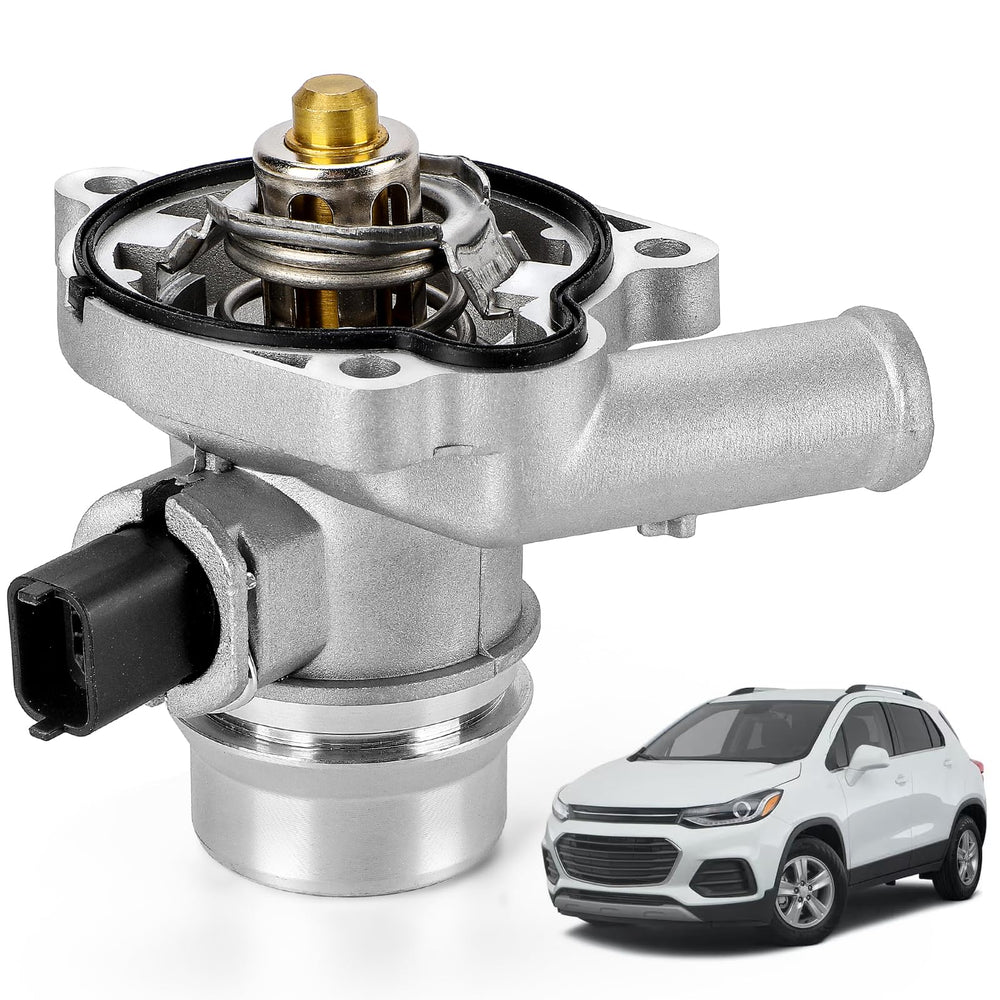 C-Tzu aluminium thermostat housing front view highlighting durable construction for reliable engine cooling.
