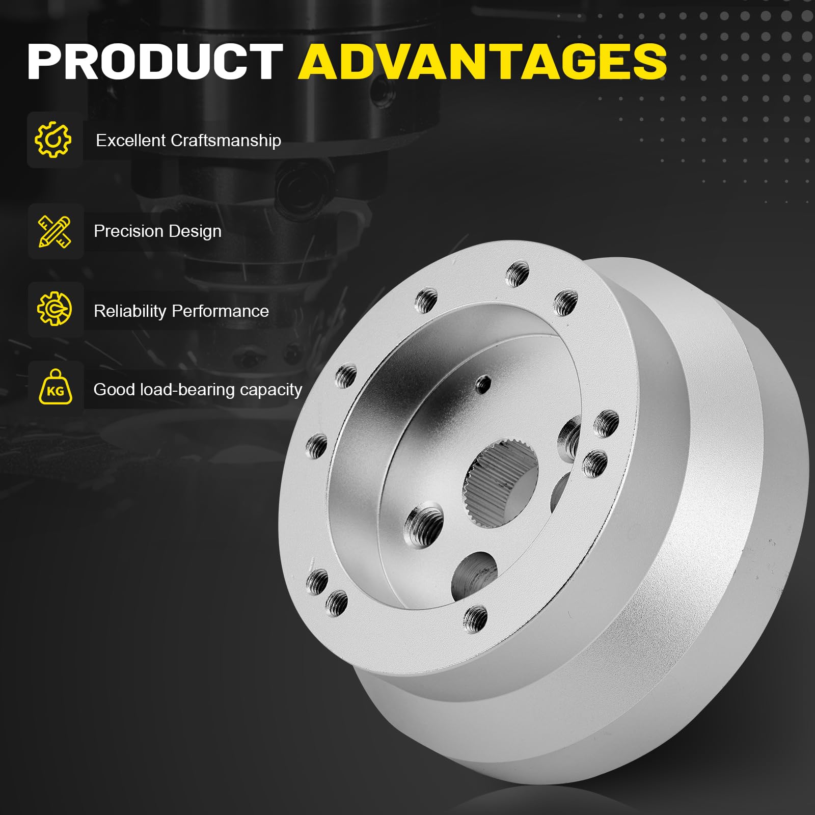 C-Tzu billet aluminum hub adapter with black coating showing protective finish.
