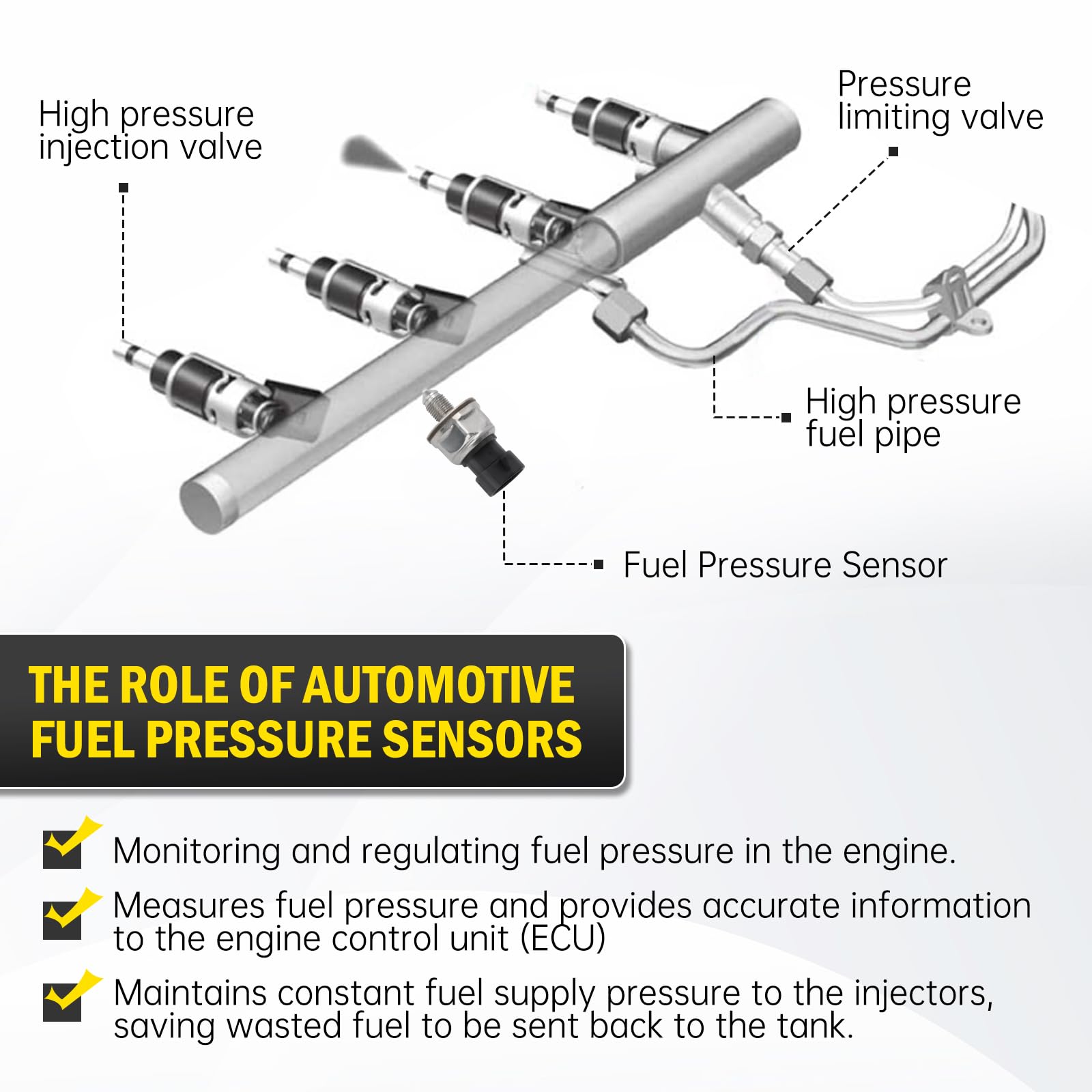 C-Tzu fuel pressure sensor 12635273 connection end demonstrates standard interface.