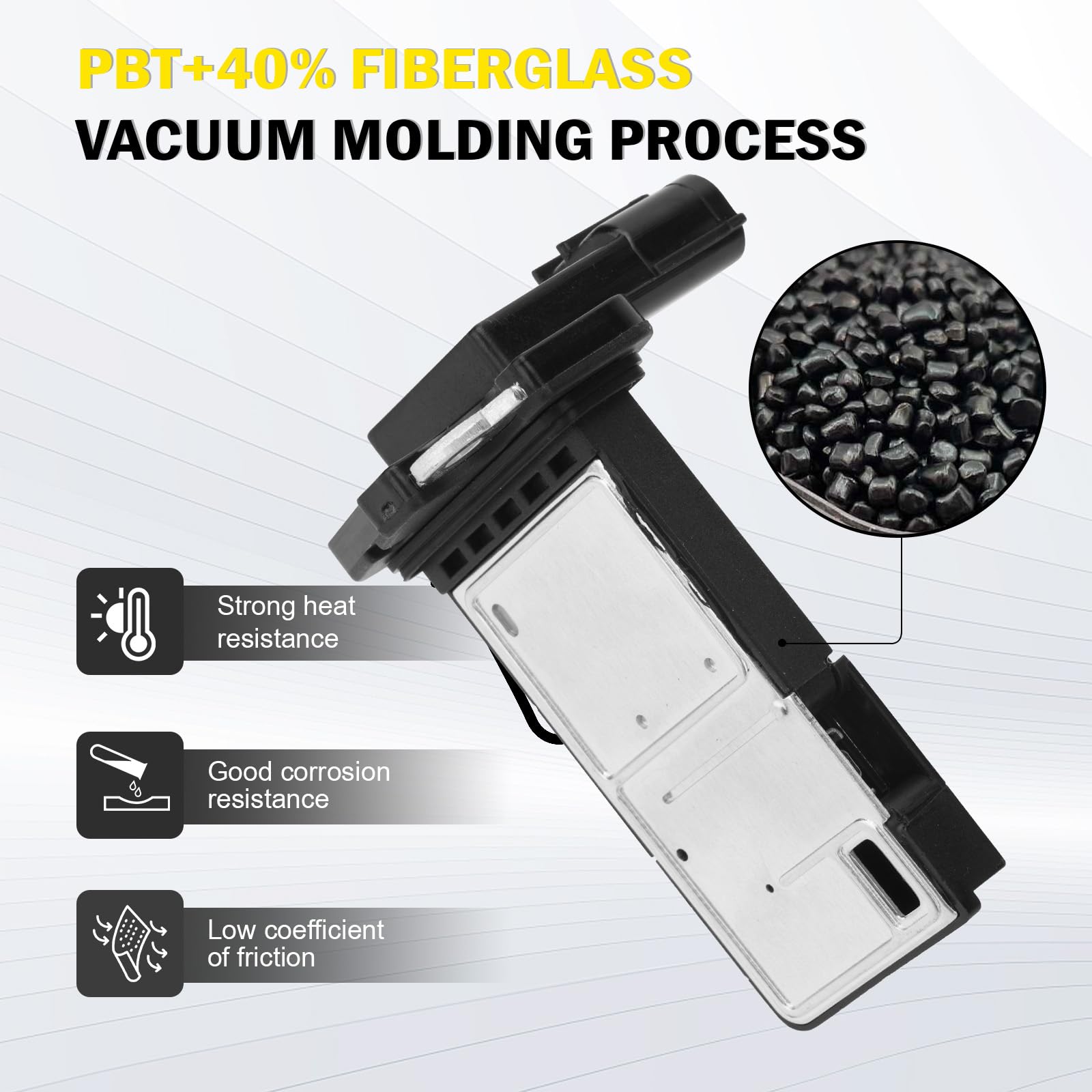 C-Tzu MAF sensor close-up shows reinforced PBT housing for durability.