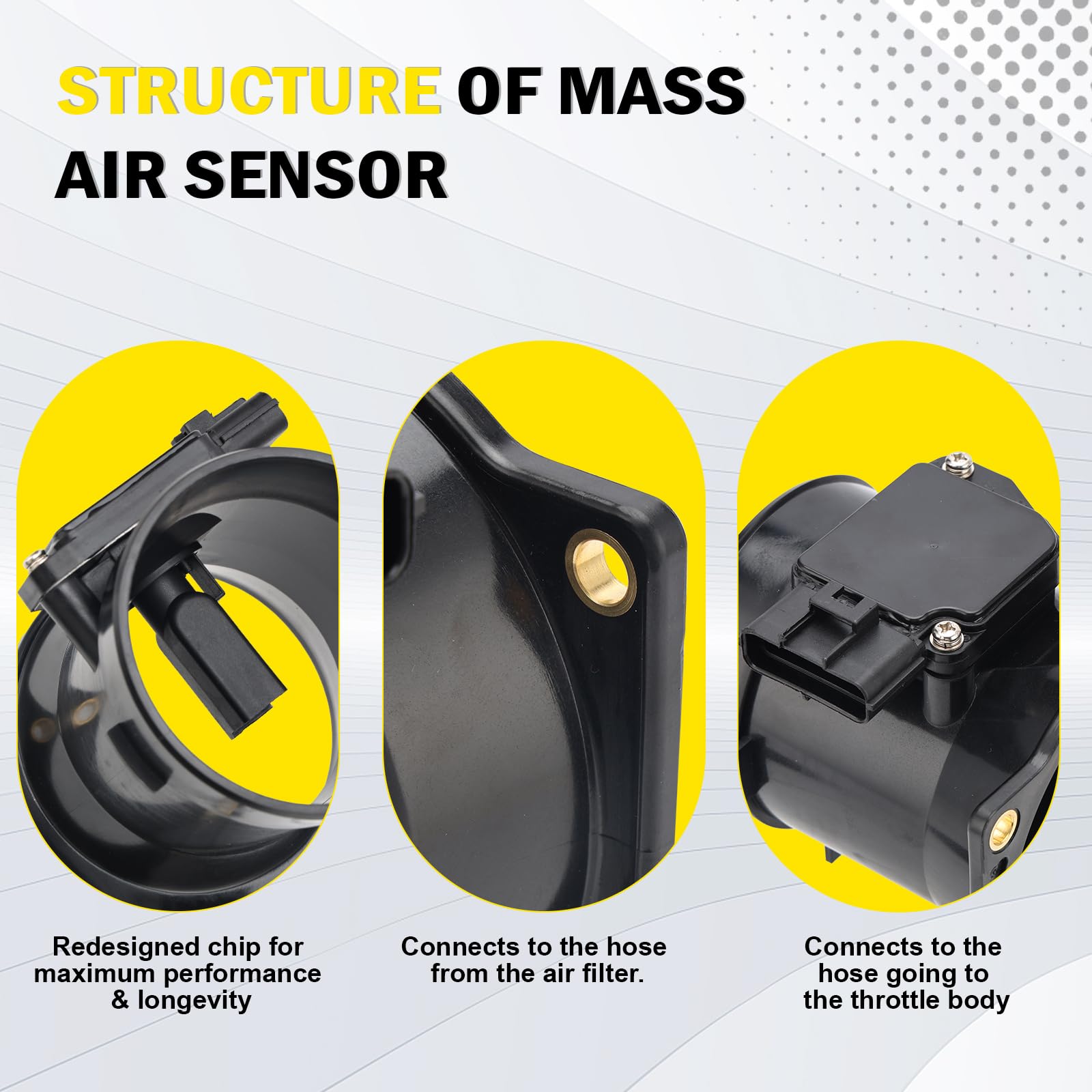 C-Tzu MAF sensor for Ford F-350 delivering precise data to help ECU regulate fuel.