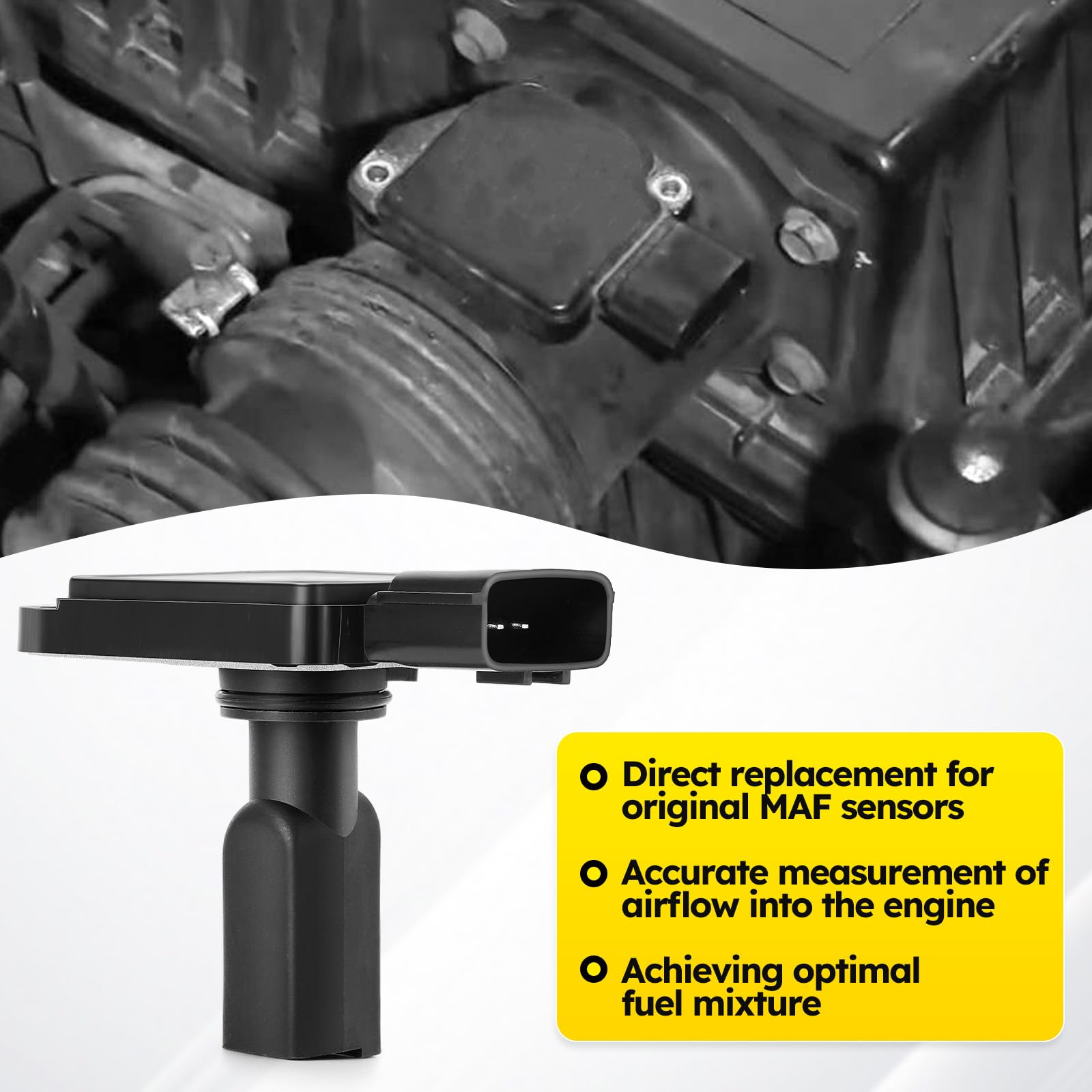 C-Tzu Mass Air Flow Sensor installed in a vehicle engine bay demonstrating real-world compatibility.