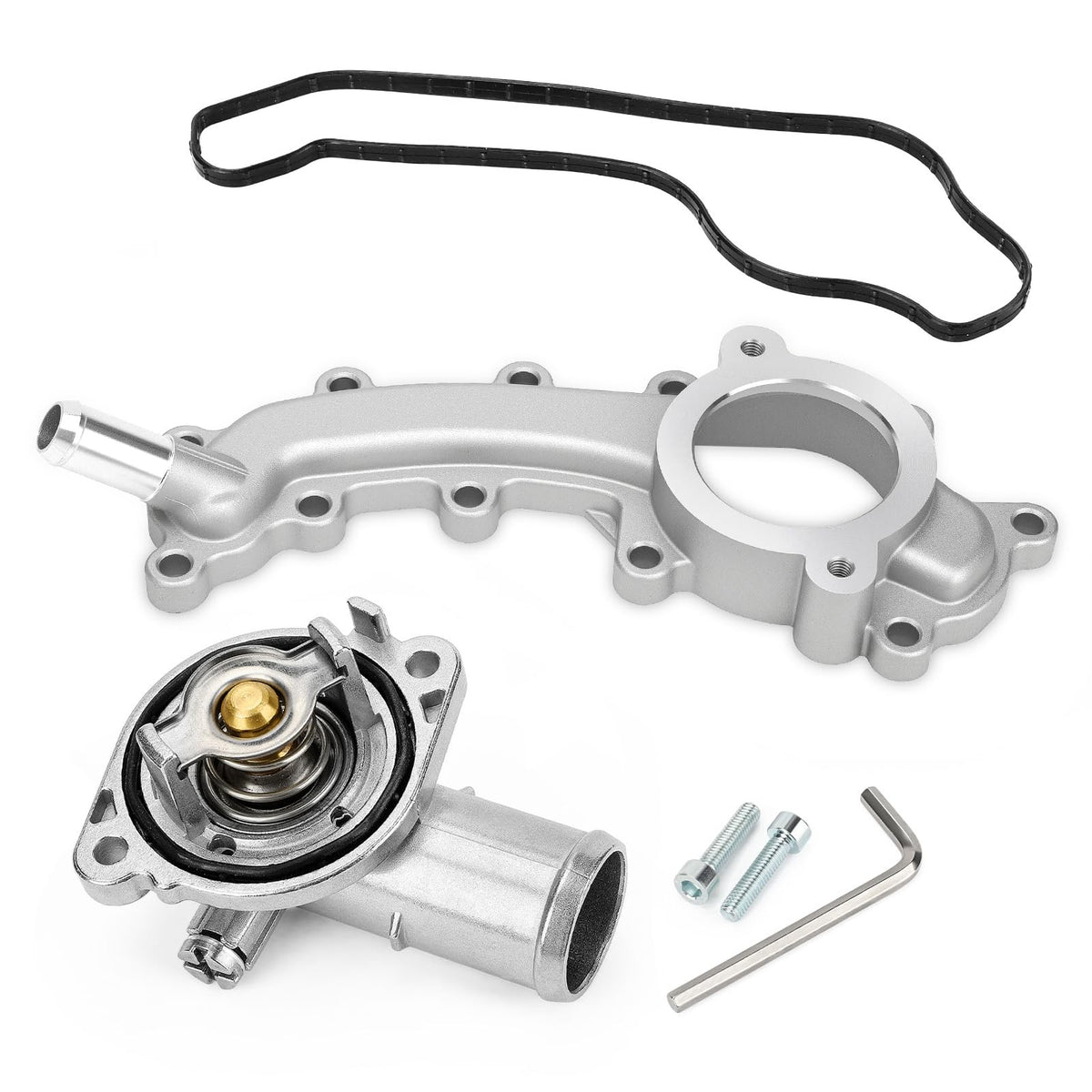 C-Tzu aluminium thermostat housing assembly close-up showing rugged design for longevity.