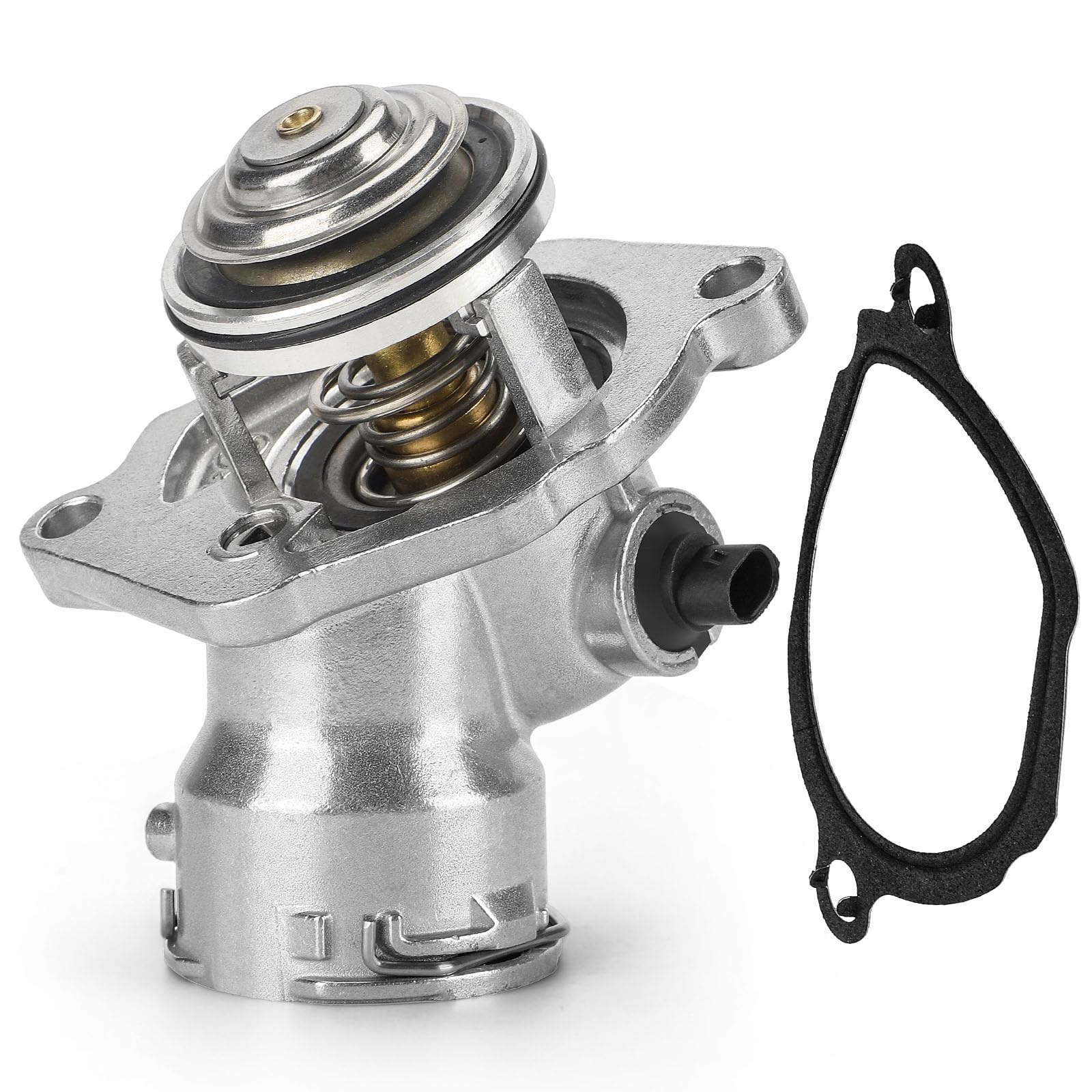 C-Tzu aluminum thermostat housing with sensors for Mercedes-Benz, supports reliable engine cooling.