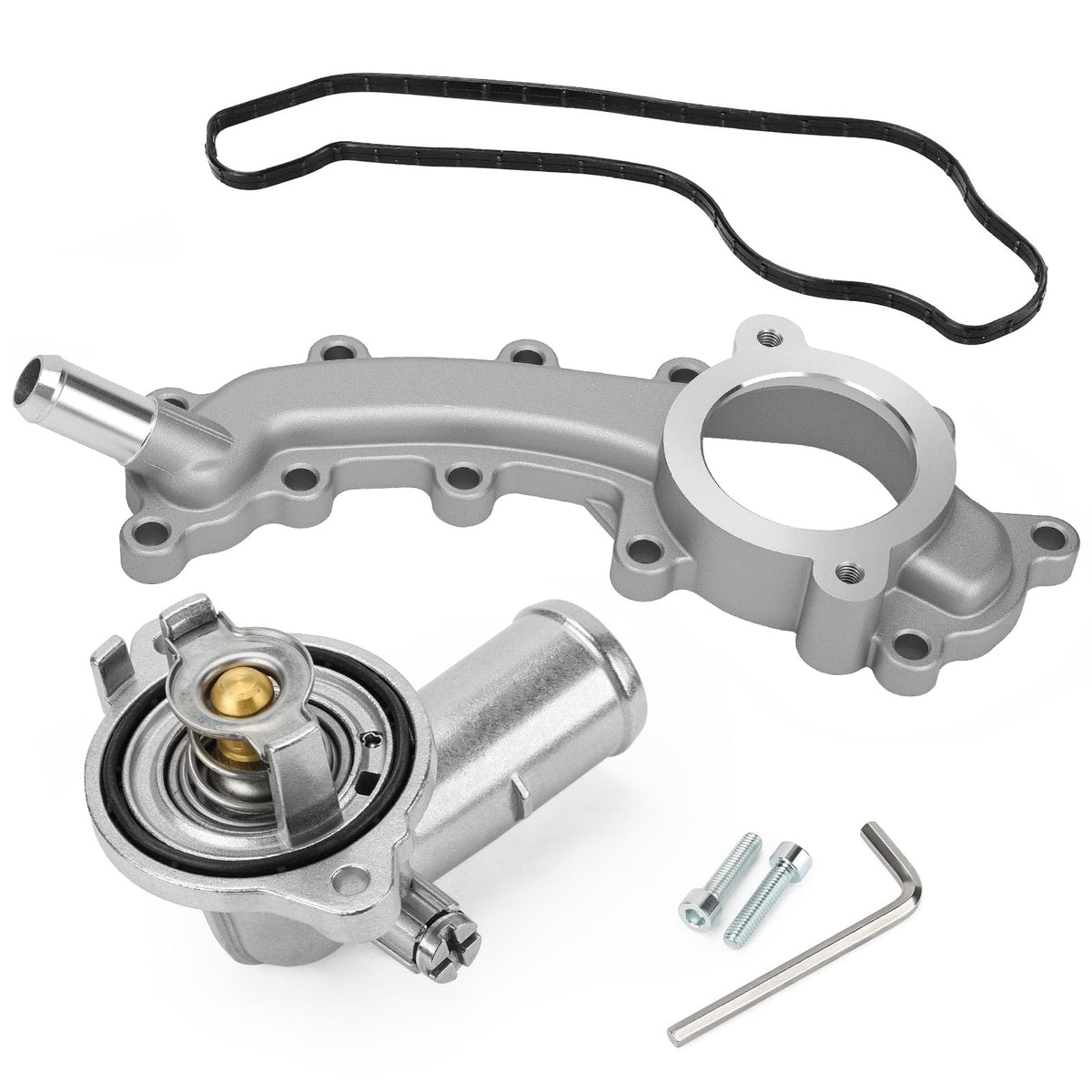 C-Tzu upgrade aluminium thermostat housing close-up showing durable construction for Dodge Durango cooling.