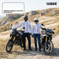 CUBER hi-vis mesh jacket back view showing ventilation and airflow design.