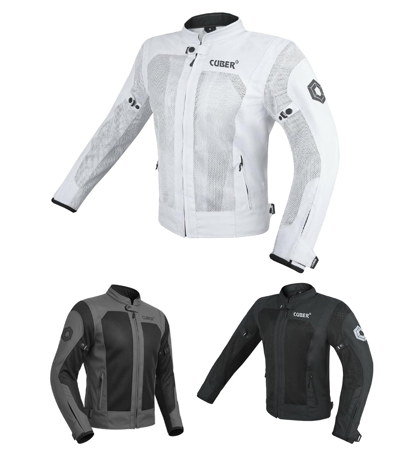 CUBER hi-vis breathable mesh jacket front view showing airflow for cooler rides