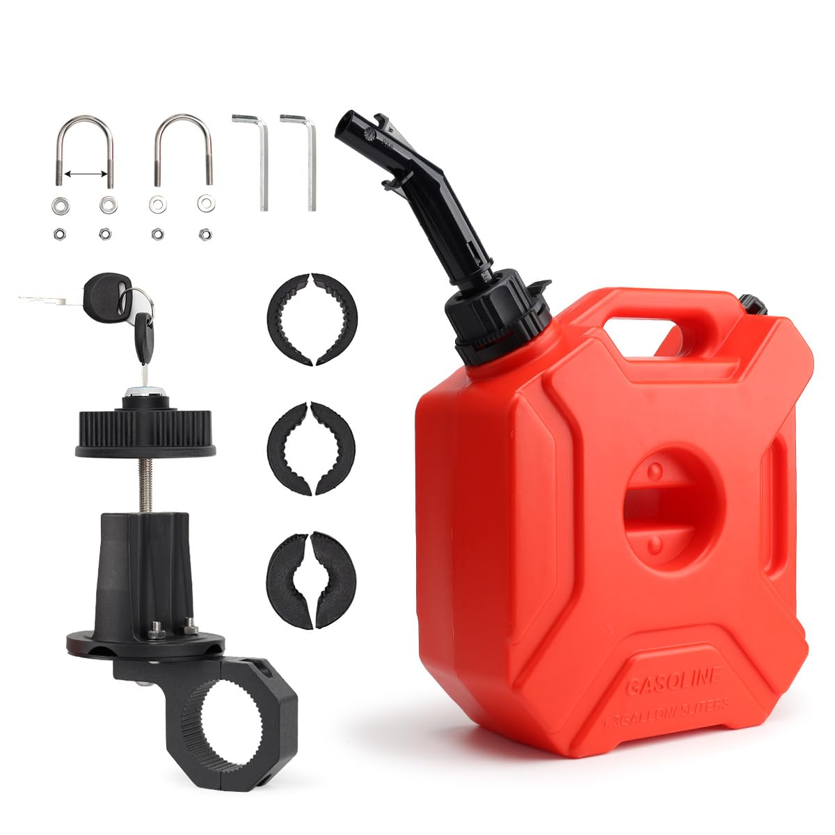 CUCNEXT portable tank 5L red front view for reliable on-the-go fuel storage.