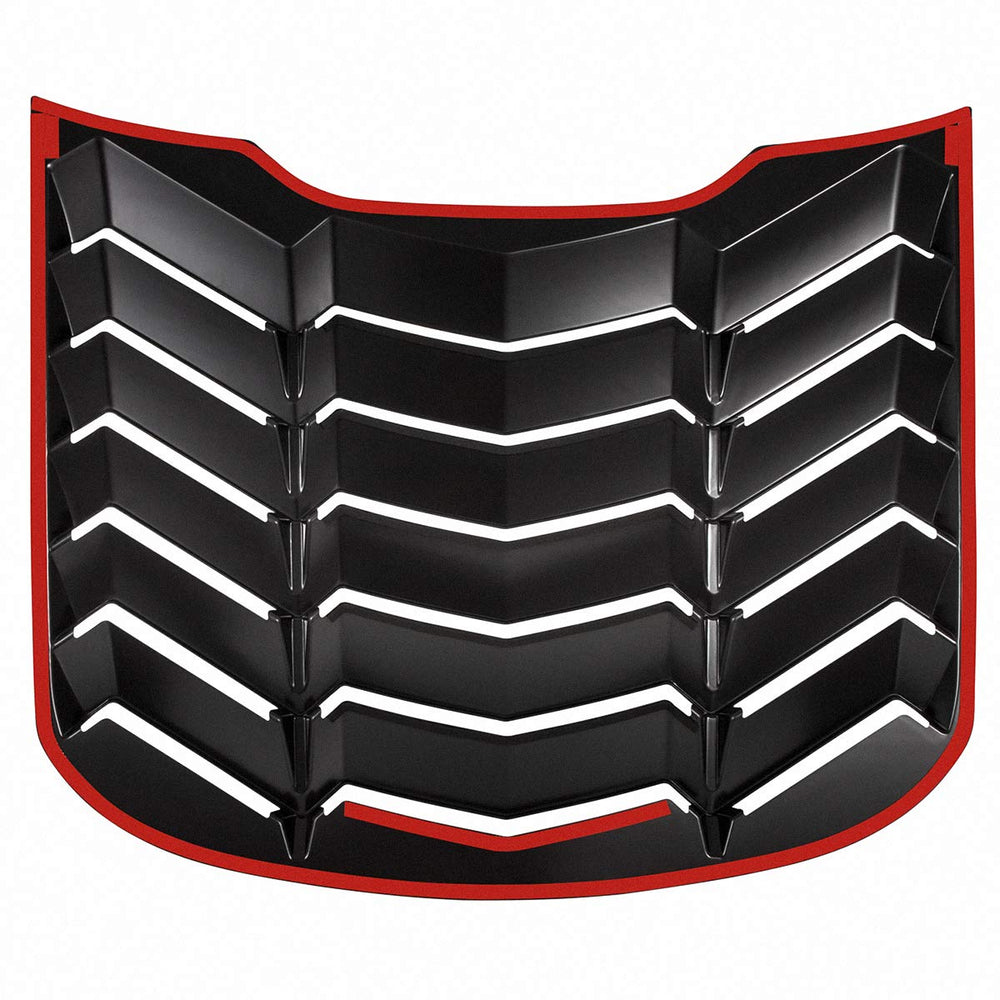 CUMART Lamborghini-style matte black louvers on Mustang for a race-inspired appearance.