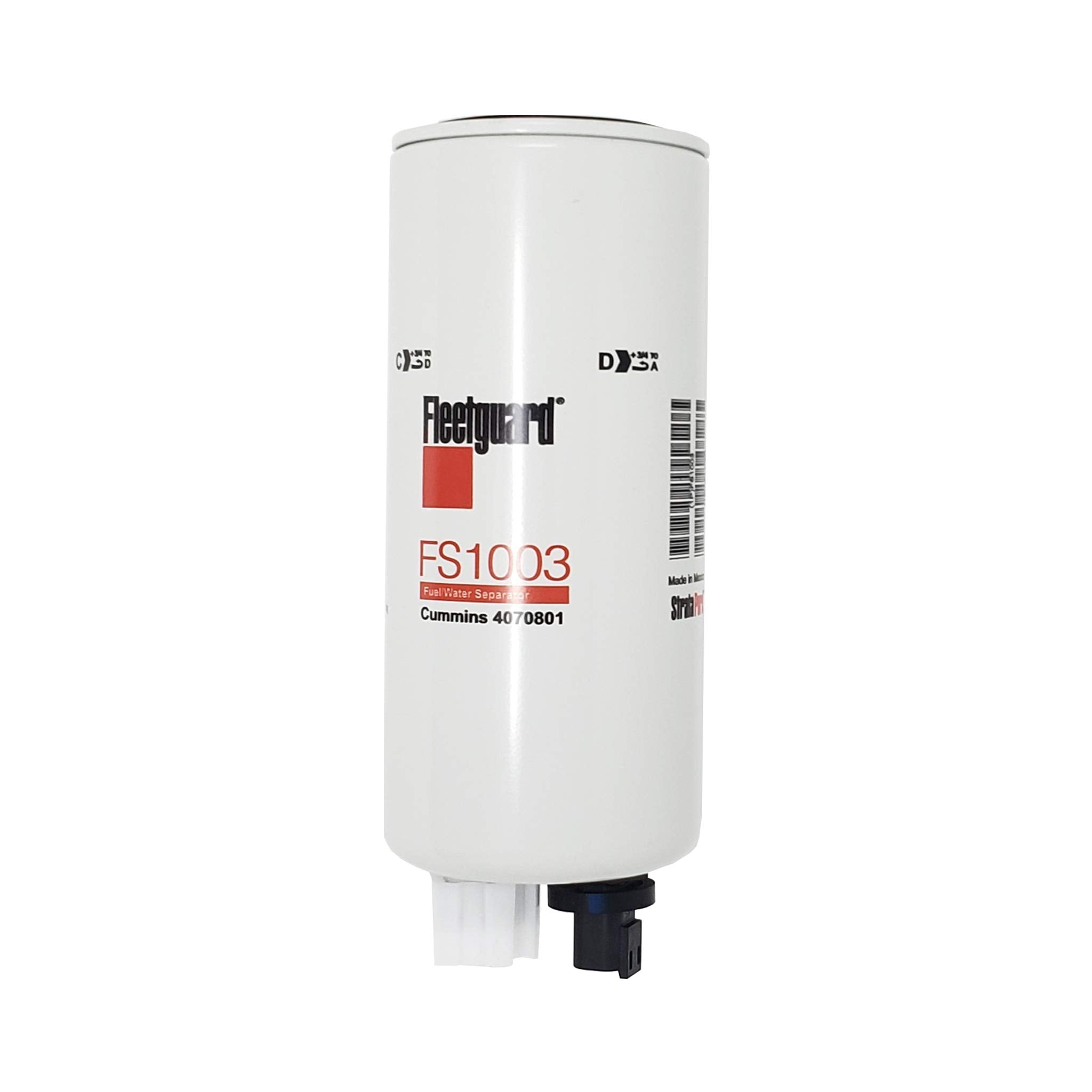 Cummins Fleetguard FS1003 fuel/water separator with spin-on design for cleaner diesel fuel.