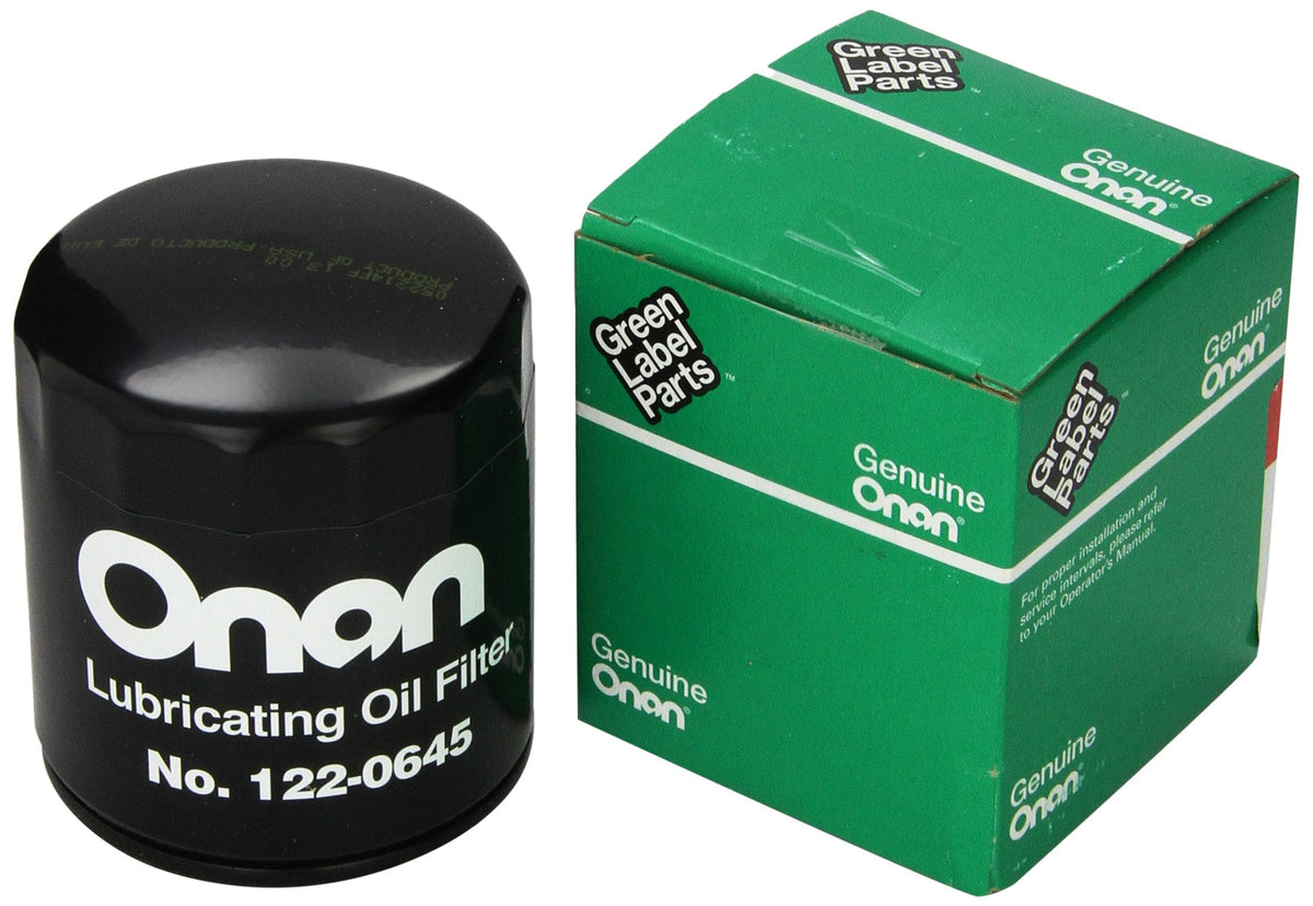 Cummins Onan 122-0645 oil filter maintains clean oil flow for Emerald and Marquis generators