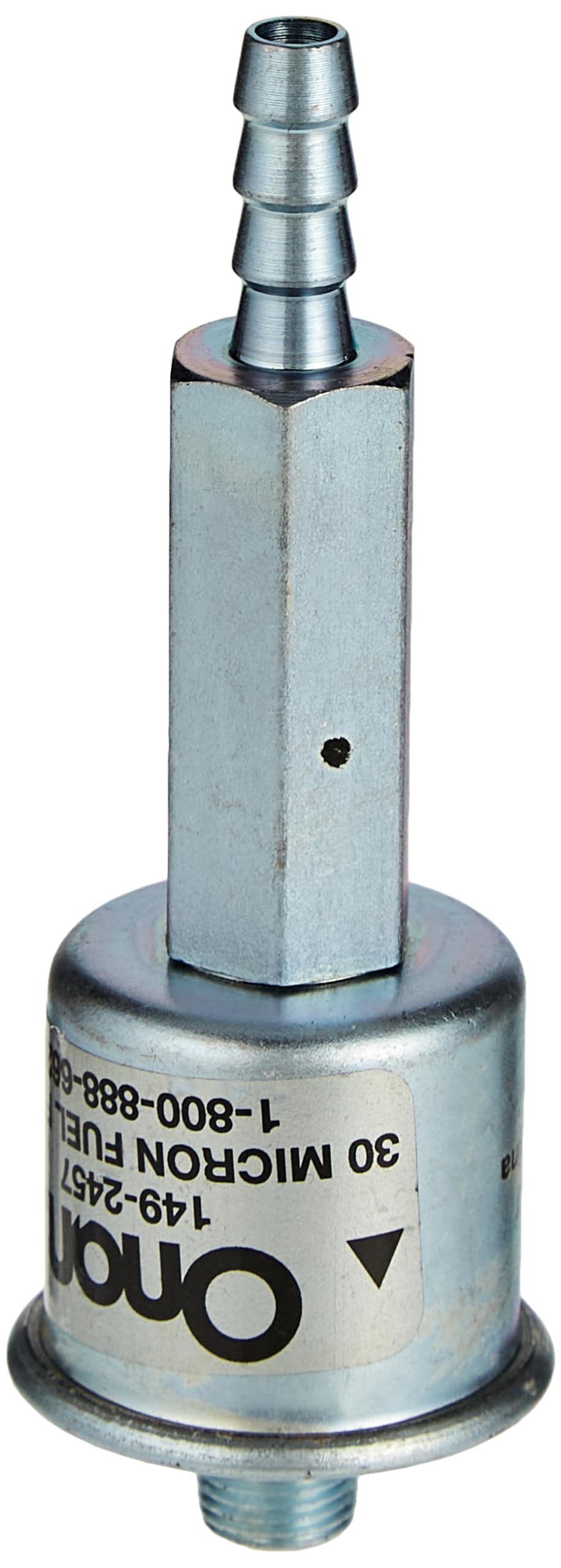 Cummins Onan fuel filter front view improves fuel purity for RV generators