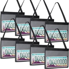Cunno license plate holder with hanging strap for easy mounting and universal fit.