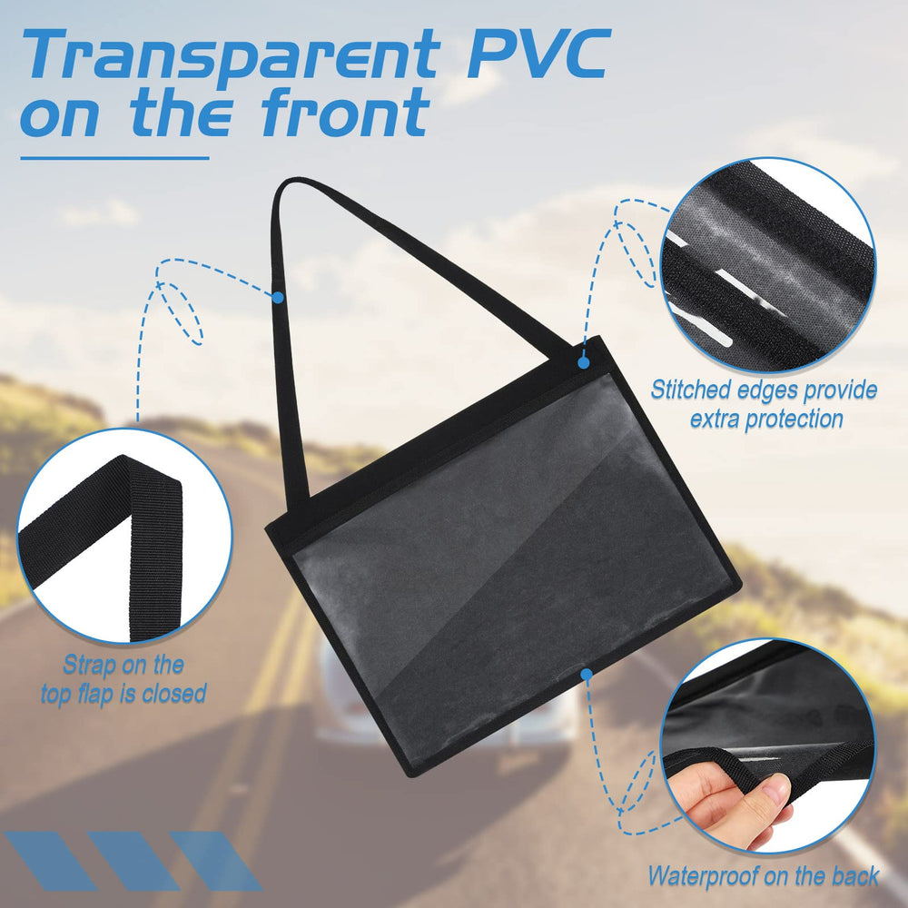 Cunno transparent license plate bag with durable canvas back for long-lasting use.