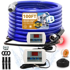 Cupohus heated water hose exterior setup for RV winter use with freeze protection