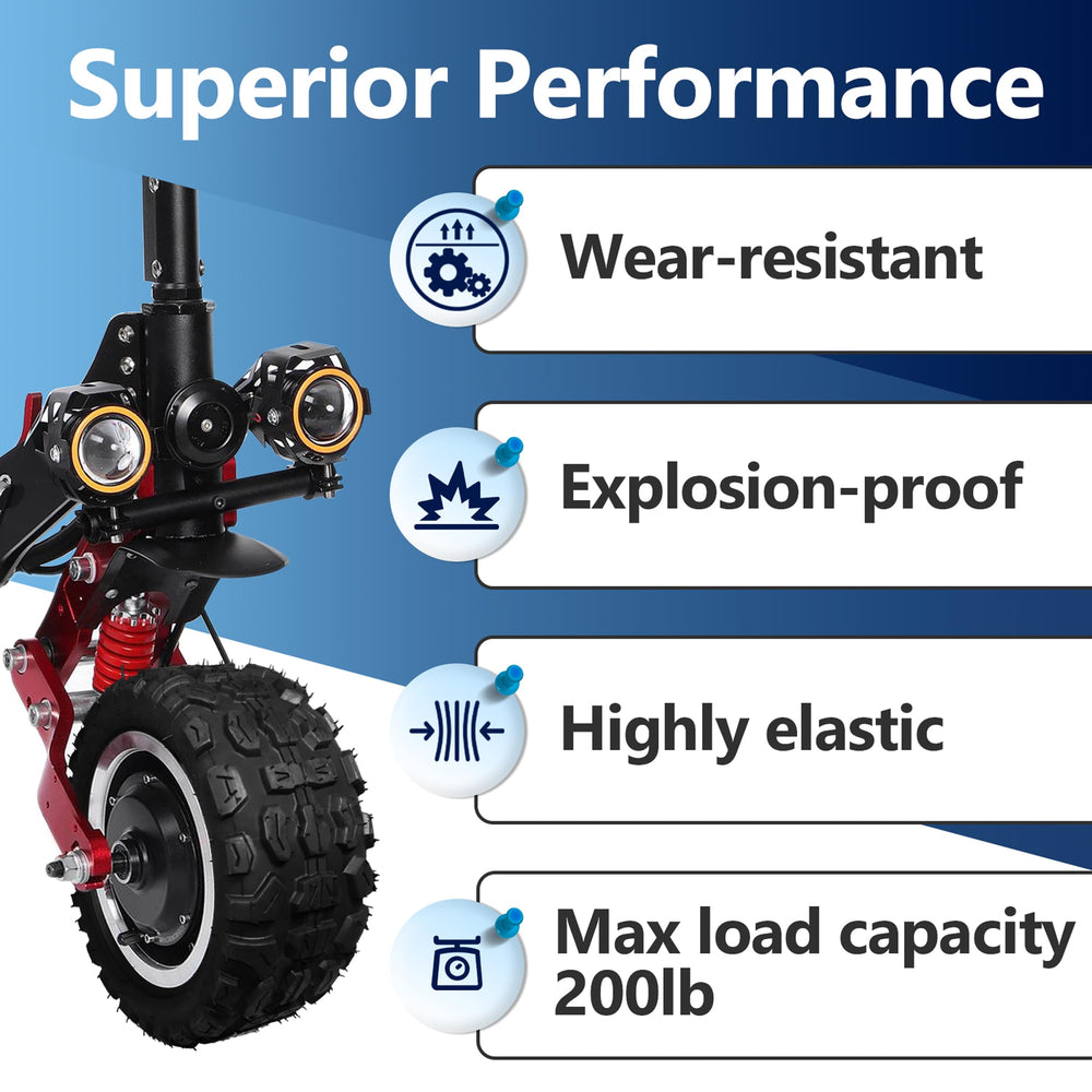 CuraceQ off-road grooves enhance grip on rough terrains.