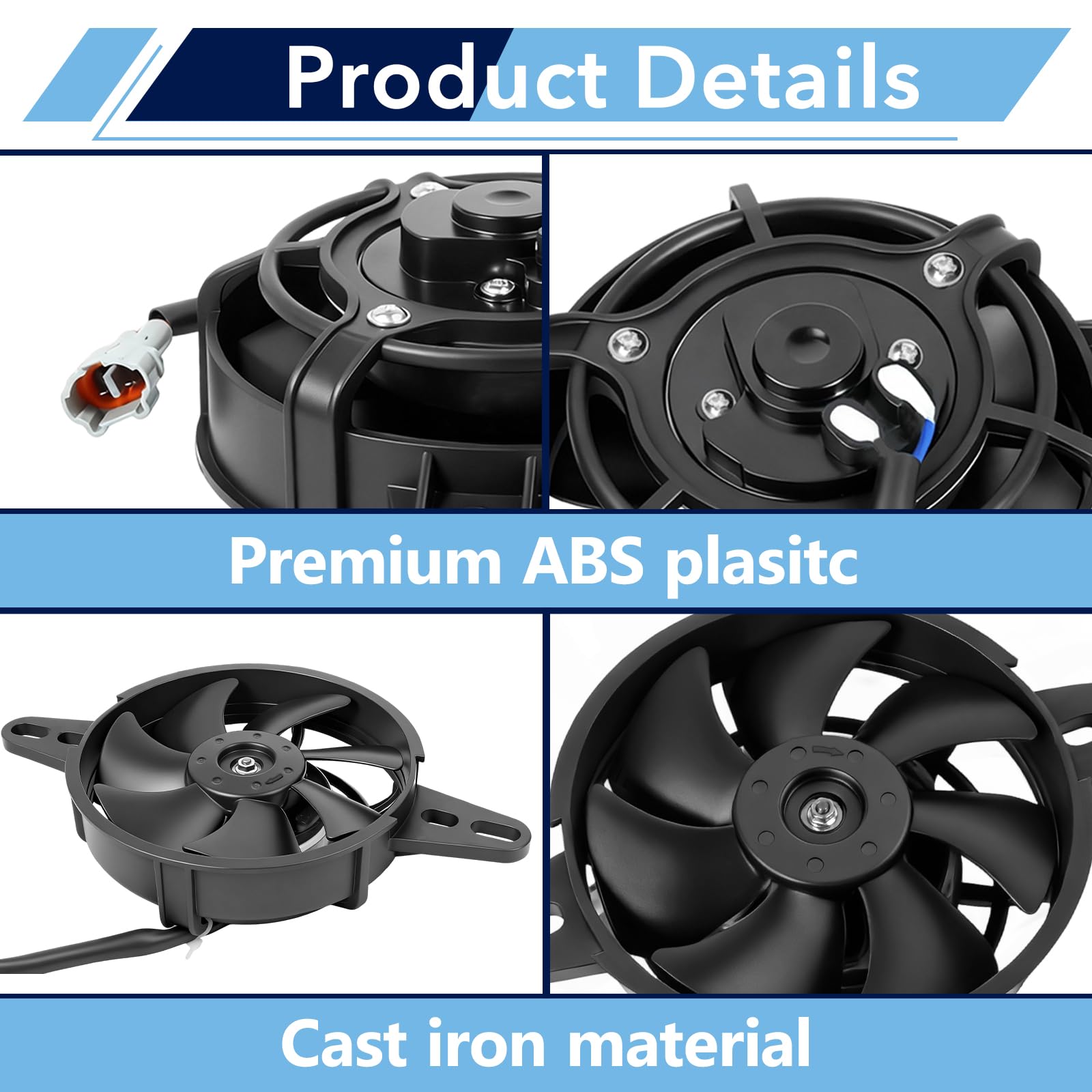 CuraceQ radiator cooling fan assembly ready for versatile bike setup.