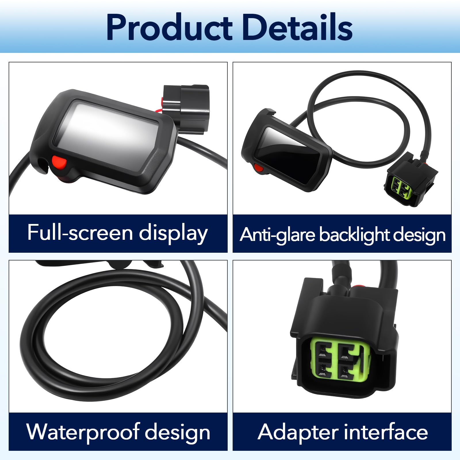 CuraceQ Surron large-digit readout enables instant data recognition on the move.
