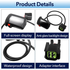 CuraceQ Surron large-digit readout enables instant data recognition on the move.