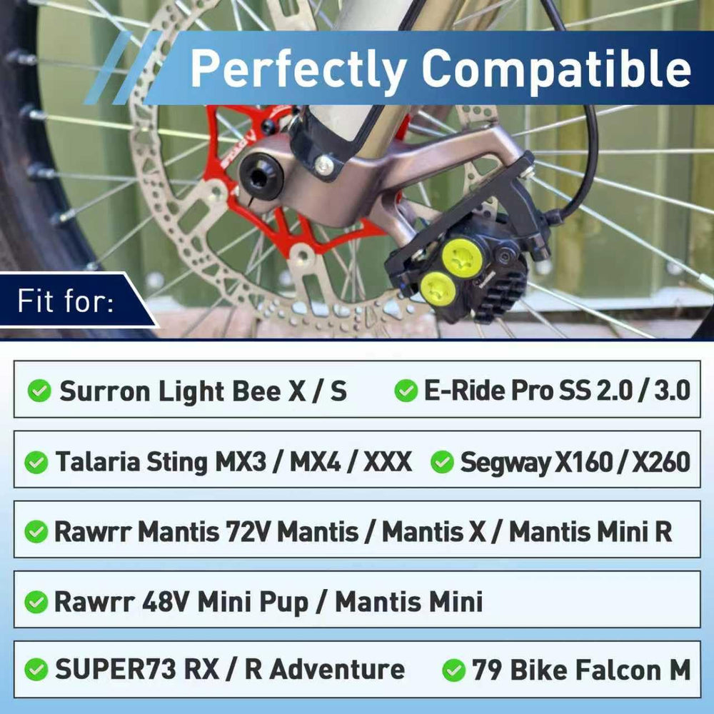 CuraceQ Talaria Sting MX4 rear brake pad improves durability and consistent bite.